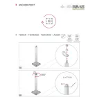 TOWER telepíthető kikötési pont 500MM, 150X150MM-ES ALJZATTAL