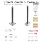 TOWER telepíthető kikötési pont 300MM, 150X150MM-ES ALJZATTAL