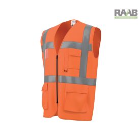 JÓLLÁTHATÓSÁGI MELLÉNY CIPZÁRAS, NARANCSSÁRGA