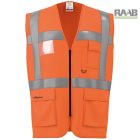 JÓLLÁTHATÓSÁGI MELLÉNY CIPZÁRAS, NARANCSSÁRGA