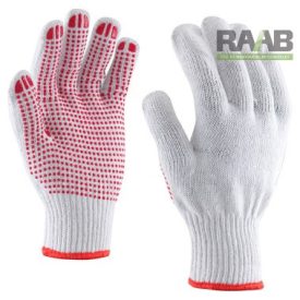 Csúszásgátló kesztyű,  kötött anyagon pettyes