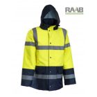Jól-láthatósági, bélelt téli kabát citromsárga színben S-5XL-ig