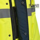 Jól-láthatósági, bélelt téli kabát citromsárga színben S-5XL-ig