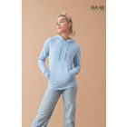 College női kapucnis pulóver hosszított derékrésszel