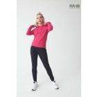 College női kapucnis pulóver hosszított derékrésszel