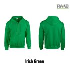 Adult Full zippzáras férfi pulóver zöld színben