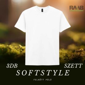 SOFTSTYLE - 3db Fehér Felnőtt unisex póló 3-5XL