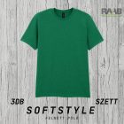 SOFTSTYLE - 3db Kelly Green Felnőtt unisex póló