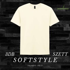 SOFTSTYLE - 3db Off White Felnőtt unisex póló