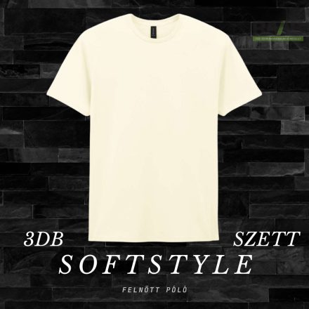 SOFTSTYLE - 3db Off White Felnőtt unisex póló
