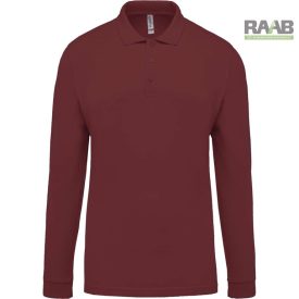 4XL -es méretű burgundi Long-Sleeved férfi póló 