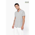 Knit V-nyakas férfi póló szegéllyel