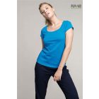 Boat Neck mély nyakkivágású női póló