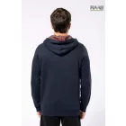 Kontrasztos kapucnibelsős unisex pulóver