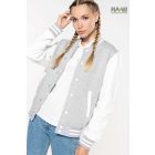 Teddy unisex pulóver csíkos gallérral