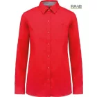 Nevada felhajtható ujjú női ing XS-piros