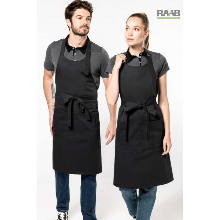 Apron fekete és fehér zsebes kötény