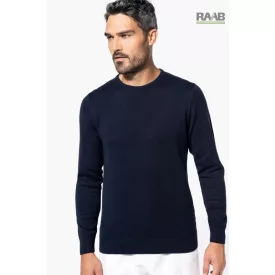 Crev Neck férfi üzleti pulóver fekete 4XL-es