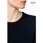 Crev Neck női üzleti pulóver fekete, 3XL-es méretben