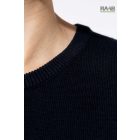 Crev Neck női üzleti pulóver fekete, 3XL-es méretben