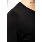 Crev Neck női üzleti pulóver fekete, 3XL-es méretben