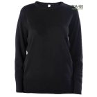 Crev Neck női üzleti pulóver fekete, 3XL-es méretben