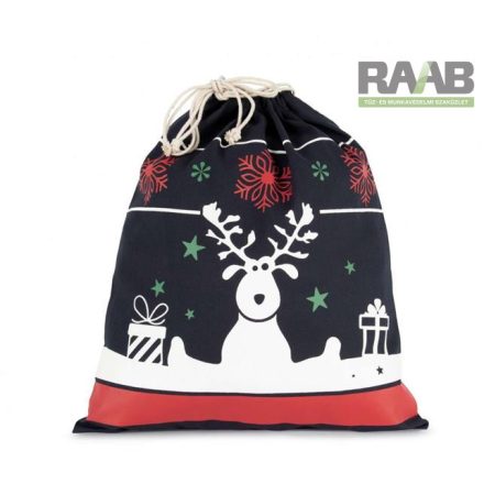 Christmas zsák szarvas mintával - navy kék színben - karácsonyi ajánlat