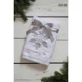 Christmas fehér törölköző hópihe mintával 45X70 cm-es