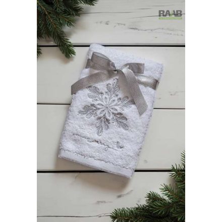 Christmas fehér törölköző hópihe mintával 45X70 cm-es