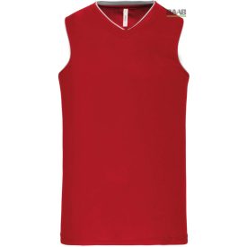   8-10 éves gyermek méretű sport trikó piros és fehér színben