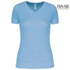 V nyakkivágású női sport póló sok színben XS-2XL-ig 