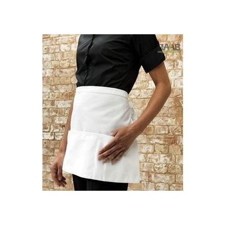 Fehér rövid kötény zsebekkel