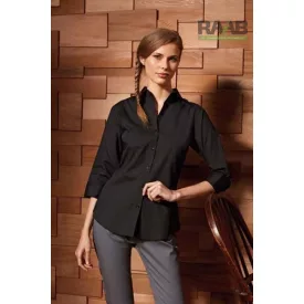 Női poplin ing 3/4-es ujjal fehér és fekete