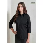 Női poplin ing 3/4-es ujjal fekete 5xl-es méretben