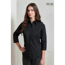 Női poplin ing 3/4-es ujjal fekete 5xl-es méretben