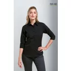 Női poplin ing 3/4-es ujjal fehér és fekete