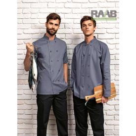   Rövidujjú unisex szakácskabát álló gallérral XS-4XL-ig 