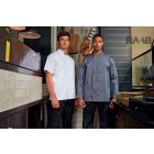 Rövidujjú unisex szakácskabát álló gallérral XS-4XL-ig 