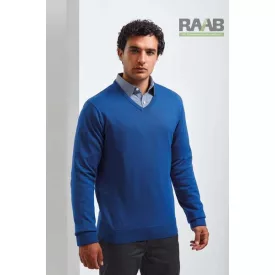 Knitted V-neck férfi pulóver