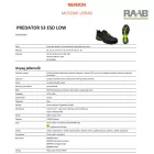 Predator S3 SRC ESD félcipő gyorsfűzővel