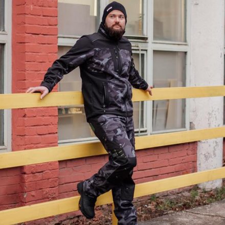 Camos munkanadrág fekete-szürke terepszínben