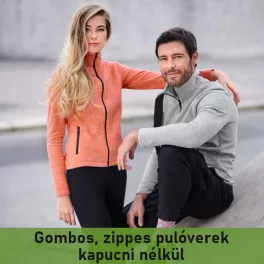 Gombos, zippes pulóverek kapucni nélkül
